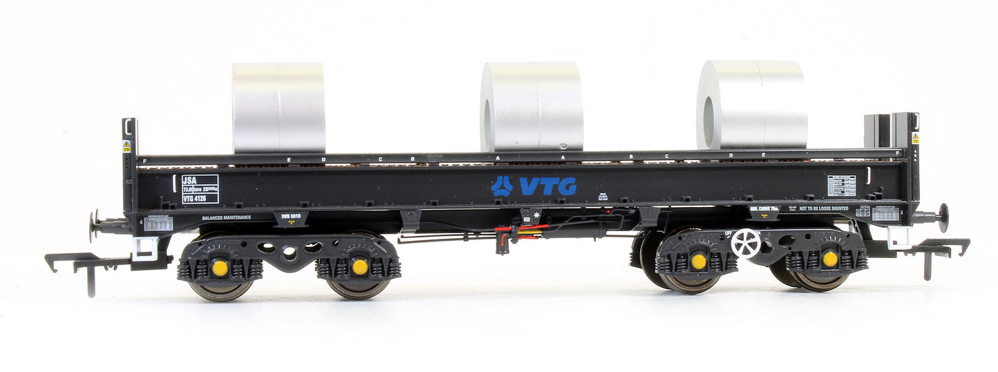Pre-owned JSA Bogie Open Steel Wagon Twin Pack - VTG 3 - VTG 4126, VTG 4138