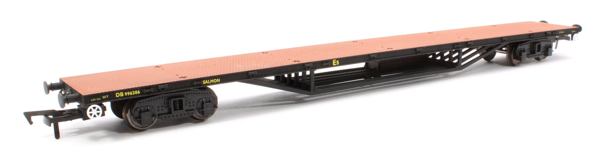 Pre-Owned Engineers Black 62ft Salmon Bogie Flat Wagon 'DB996306'