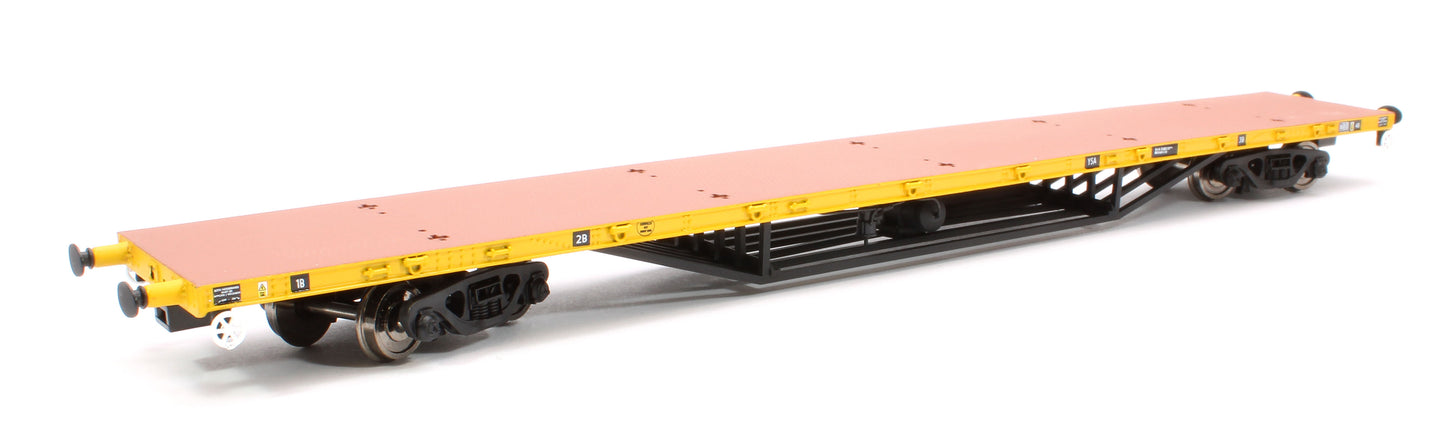 Pre-Owned SA015 BR Engineers Yellow 62ft ASF Salmon Bogie Flat Wagon 'DB996110'