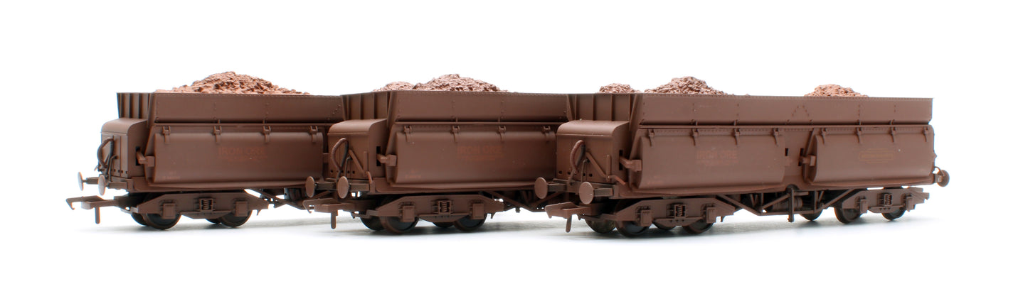 KRM-CON-OO-3H-W Set of 3 Consett Iron Ore Wagons - Pack H (With Load) - Weathered