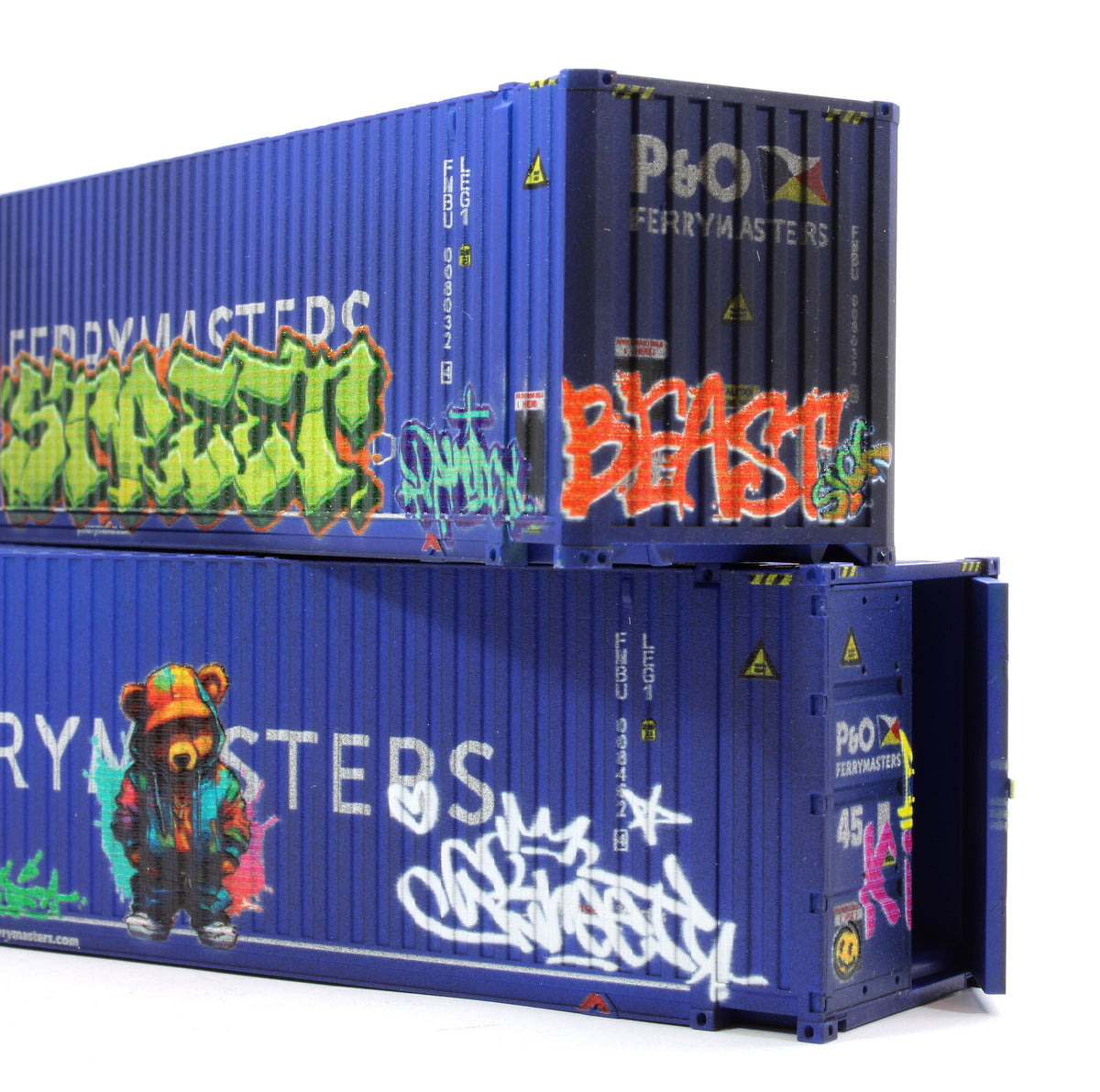 Pre-Owned P&O Ferry Graffiti 45FT High Cube Container Twin Pack