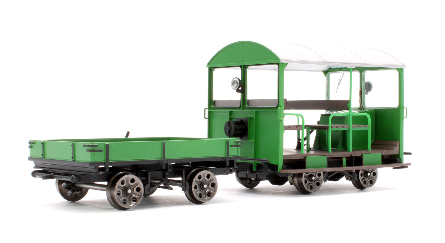 Wickham Trolley & Trailer, BR (SR) Green Un-numbered