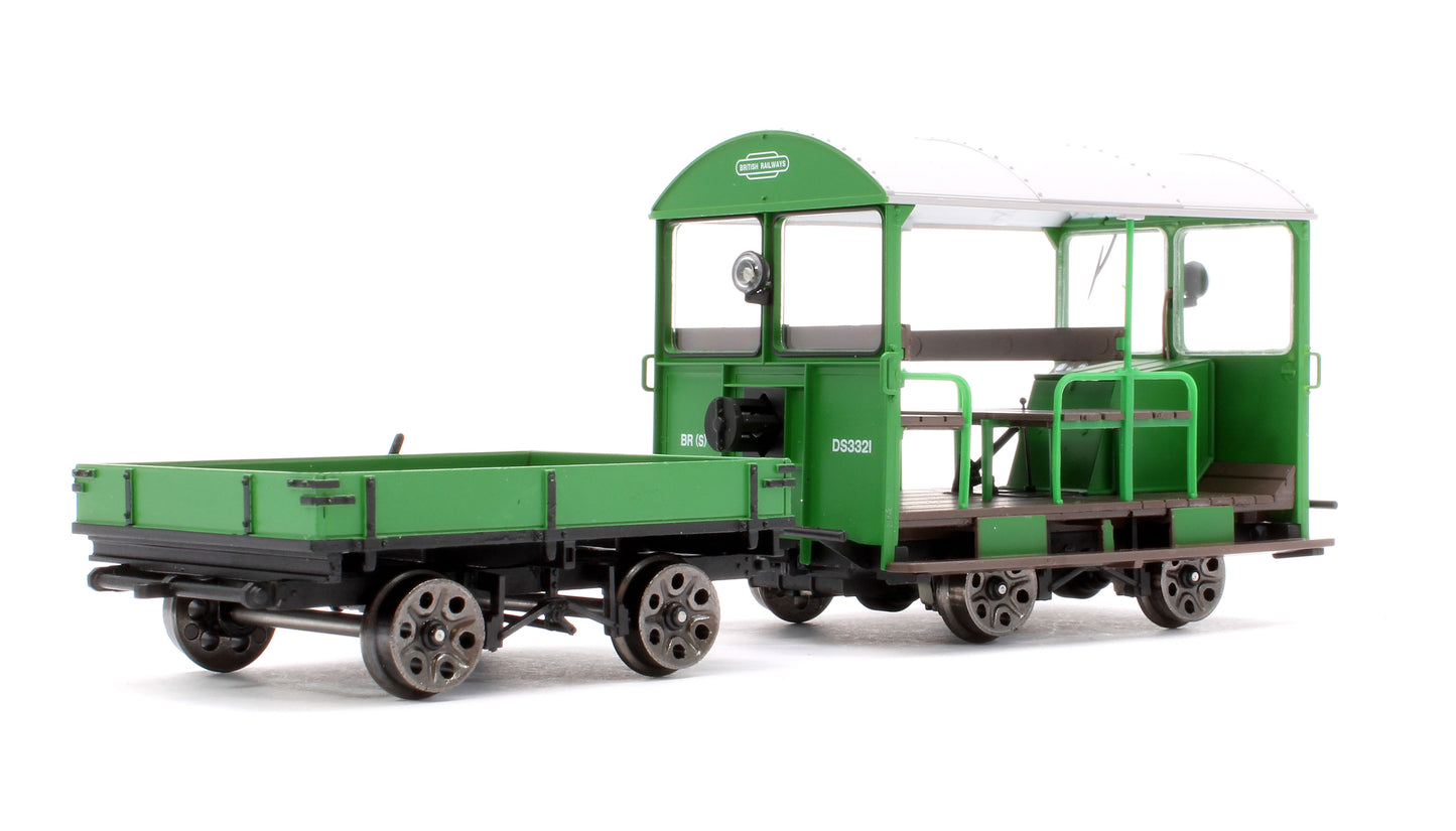 Wickham Trolley & Trailer, BR (SR) Green DS3321 - DCC Sound