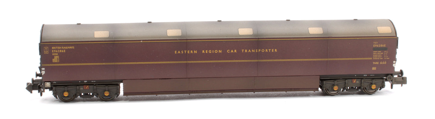 Custom Weathered Newton Chambers Car Transporter Eastern Region BR Lined Maroon E96286/293/297E - Pack 2