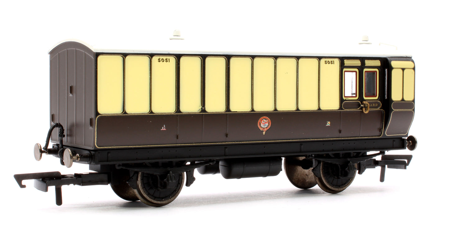 Pre-Owned 4 Wheel Coach Passenger Brake GWR Chocolate & Cream No.5051
