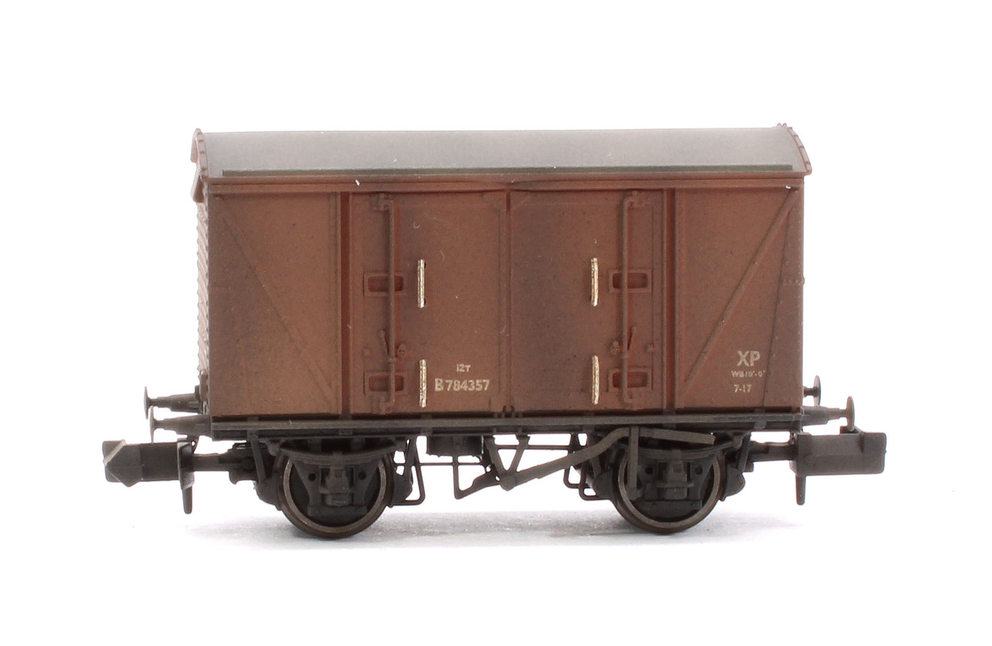 Custom Weathered Set of 3 BR 12T Vanwide Ventilated Vans, BR Bauxite (Early)