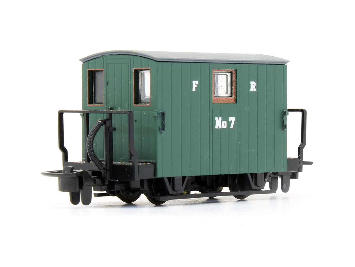 Pre-Owned 4 Wheel Ffestiniog Railway Two Balcony Brake Van Green No.7