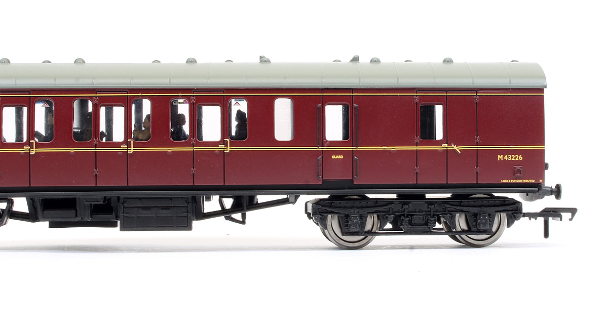 Pre-Owned BR MK1 Suburban Second Brake BR Lined Maroon (With Fitted Passenger Figures)