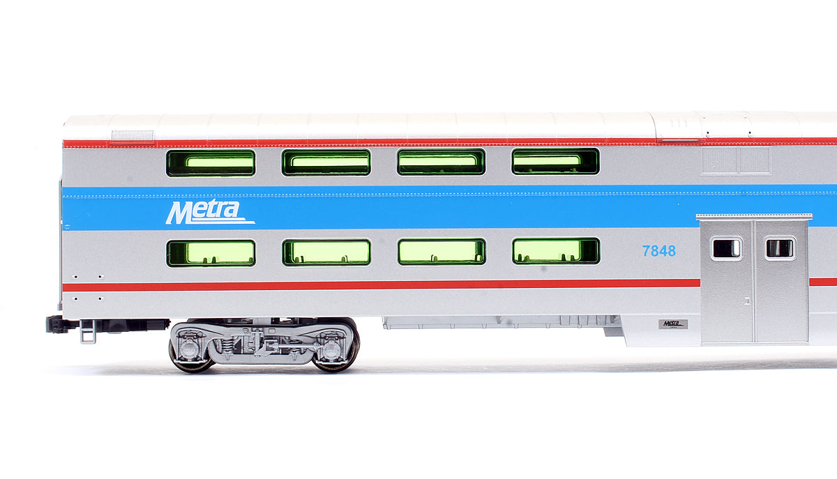 Pre-Owned Bi Level Passenger 4 Window Coach Chicago Metra #7848