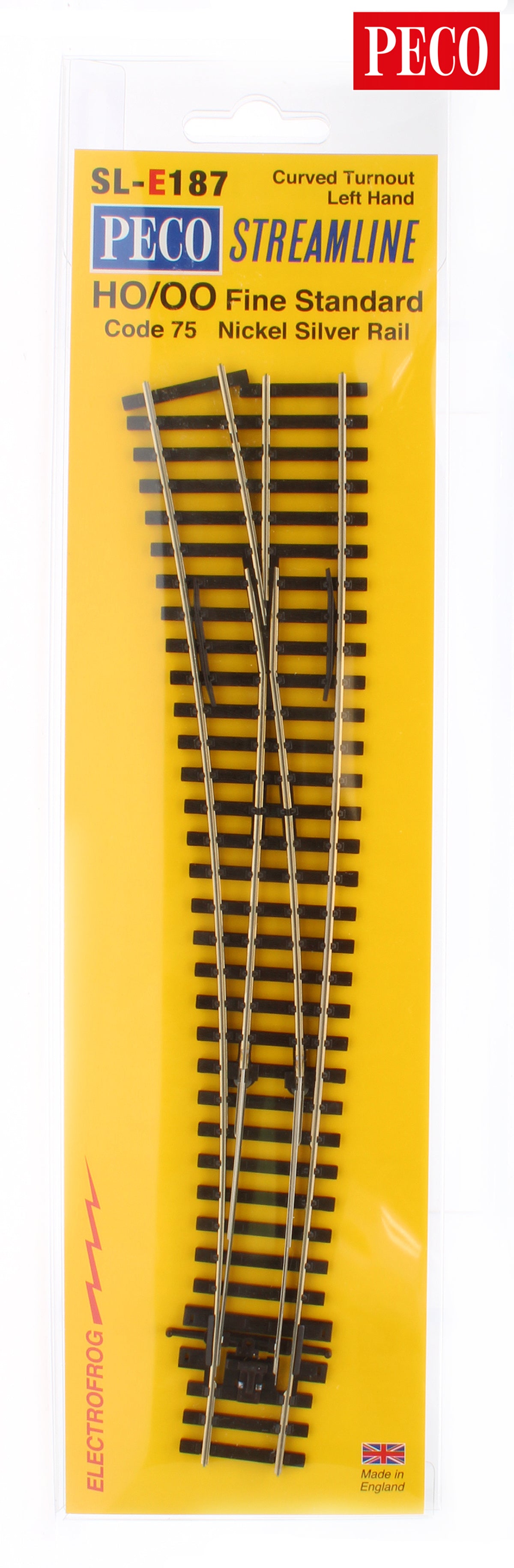 SLE187 - Code 75 - Finescale Large Radius Curved Left Hand Point