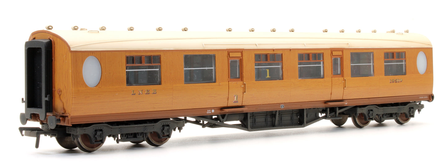 Pre-Owned Thompson Composite Corridor Coach LNER Teak '18510' - Custom Weathered