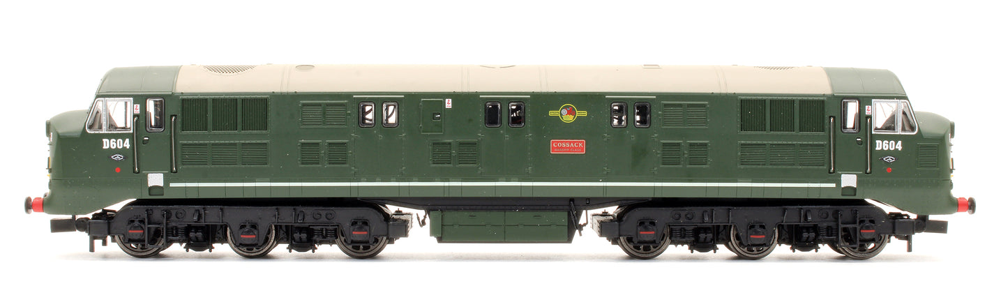 Pre-Owned D600 Warship D604 'Cossack' BR Green Small Yellow Panel Locomotive - Exclusive Edition