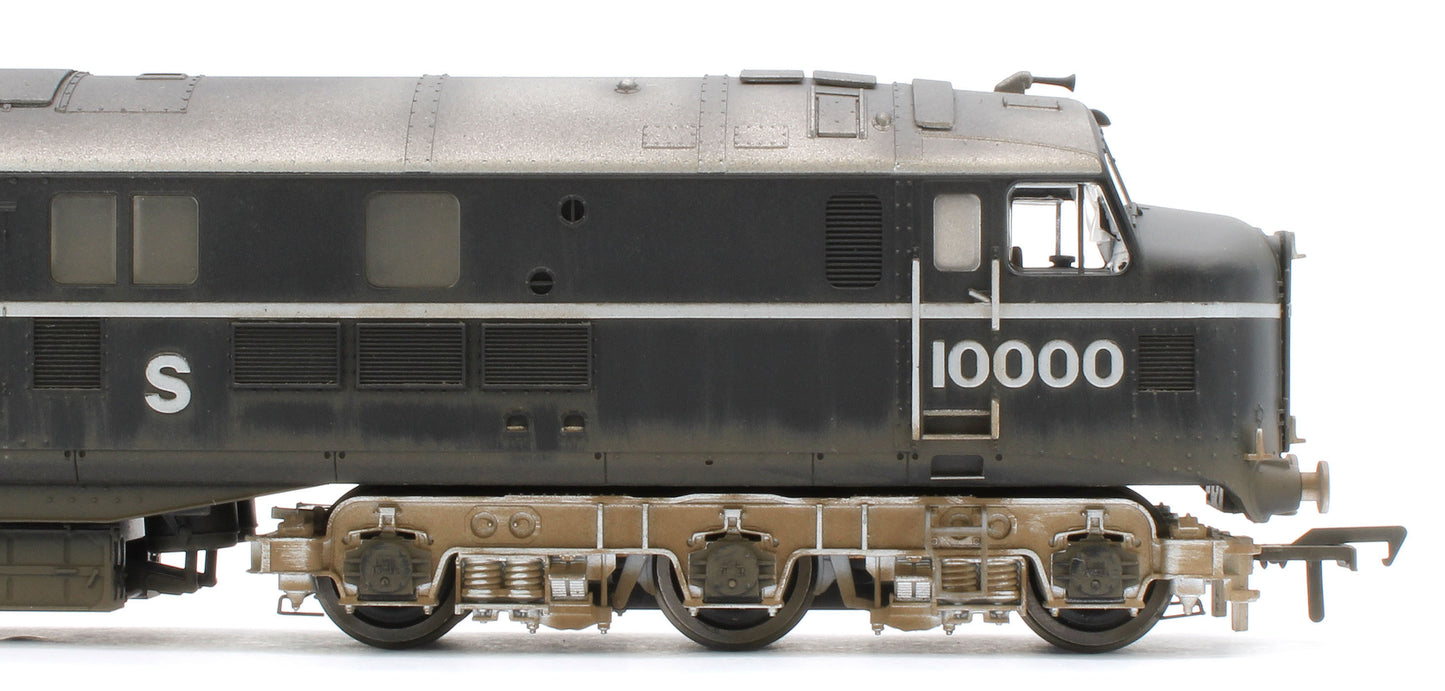 31-999ZW Bespoke Weathered LMS 10000 Black & Chrome With LMS Lettering Diesel Locomotive - Medium Weathered