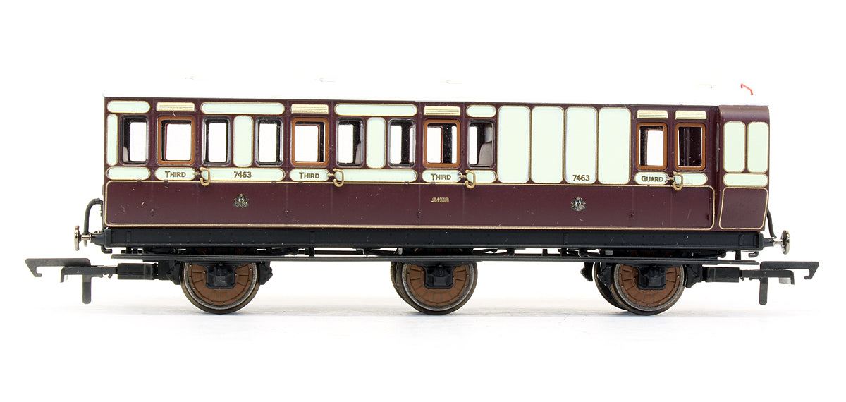 R40075 Pre-Owned LNWR 6 Wheel Brake 3rd Class Coach No.7463