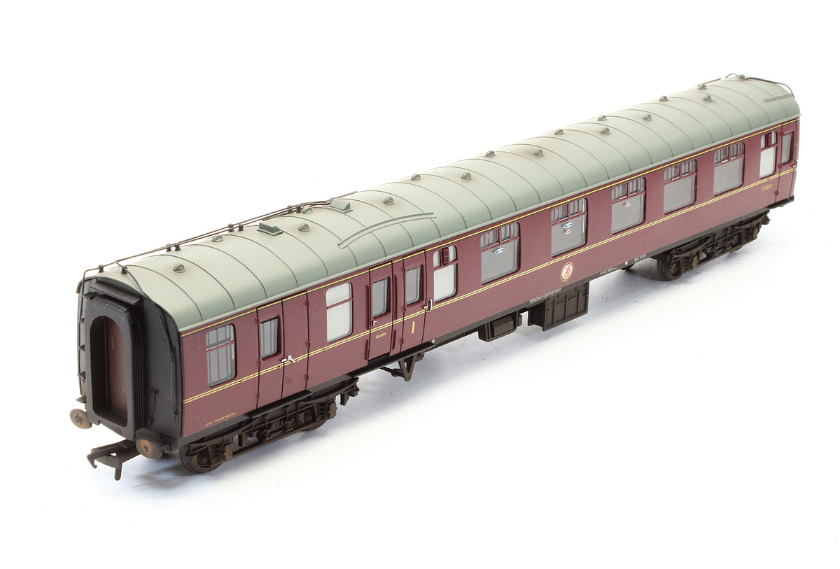 Pre-Owned BR Maroon MK1 Brake Corridor Composite BCK Coach 'E21202' - Custom Weathered