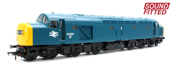 Class 40 Centre Headcode (ScR) 40063 BR Blue Diesel Locomotive - DCC Sound