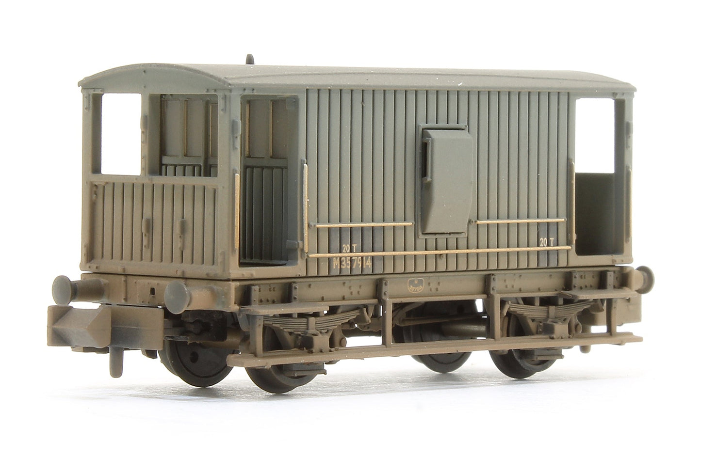 Pre-Owned 377-754 Midland 20 Ton Brake Van BR Grey (With Duckets) 357914 - Weathered