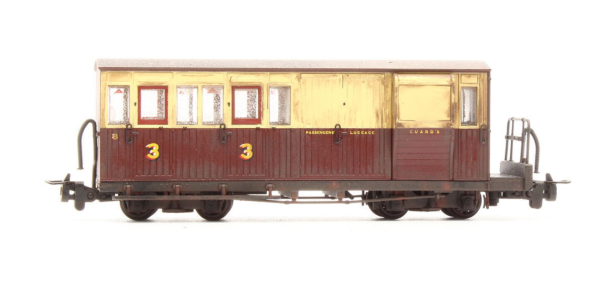 Pre-Owned Ffestiniog Railway Brake Third Crimson & Cream - Custom Weathered