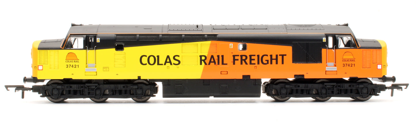 Pre-Owned RailRoad Plus Class 37 Co-Co Colas Rail 37421 Diesel Locomotive (DCC Ready)