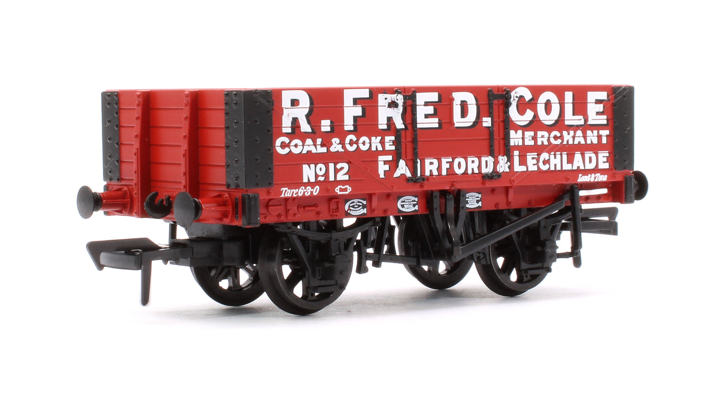 5 Plank Wagon Wooden Floor 'R. Fred. Cole Coal & Coke Merchant' Red No.12
