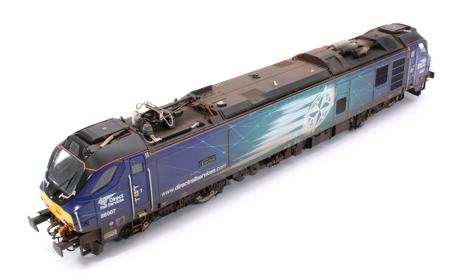 Highly Detailed Premium Weathered Class 88 'Electra' 88007 DRS Electro-Diesel Locomotive (DCC Sound & Working Pantograph)