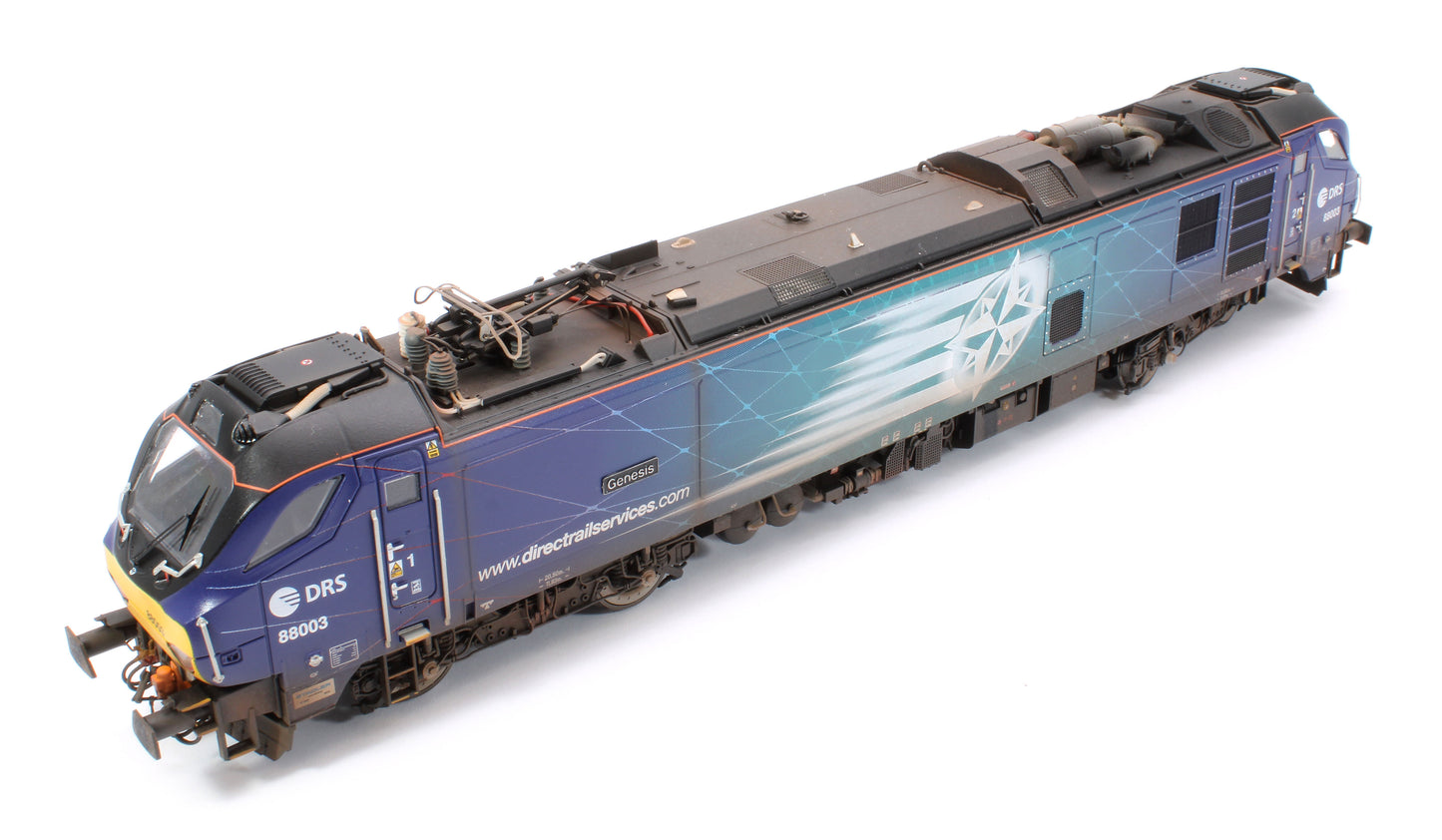 Highly Detailed Premium Weathered Class 88 'Genesis' 88003 DRS Electro-Diesel Locomotive (DCC Sound & Working Pantograph)