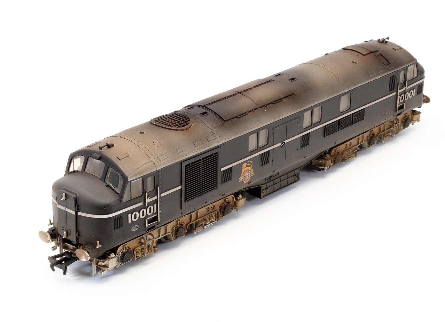 Pre-Owned LMS 10001 BR Black & Chrome Early Emblem Diesel Locomotive - Custom Weathered (Exclusive Edition)