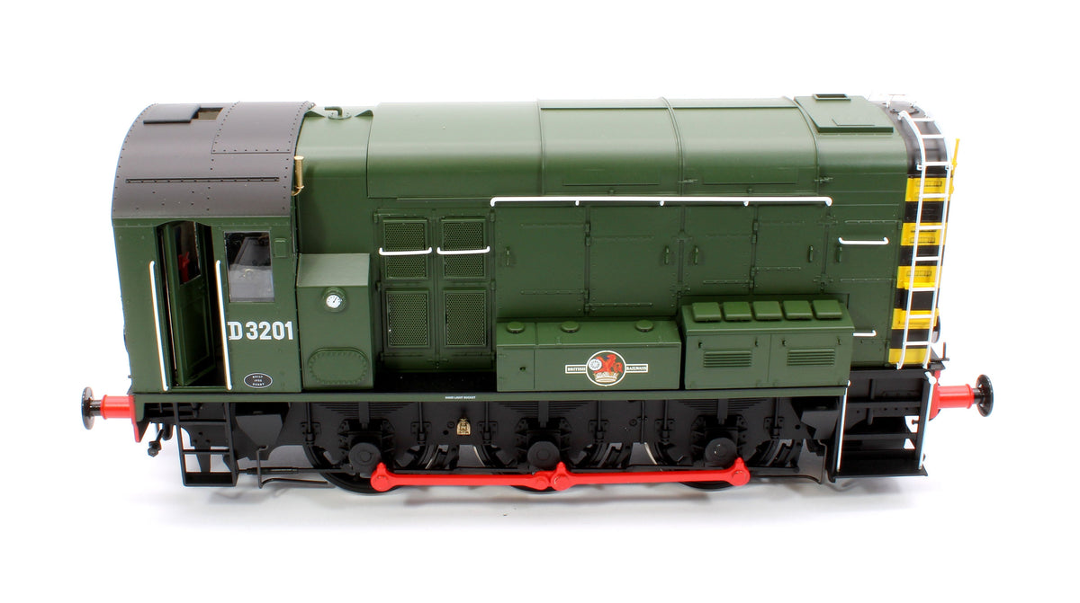 Pre-Owned Class 08 D3201 BR Green Late Crest With Wasp Stripes Diesel Shunter Locomotive - DCC Sound