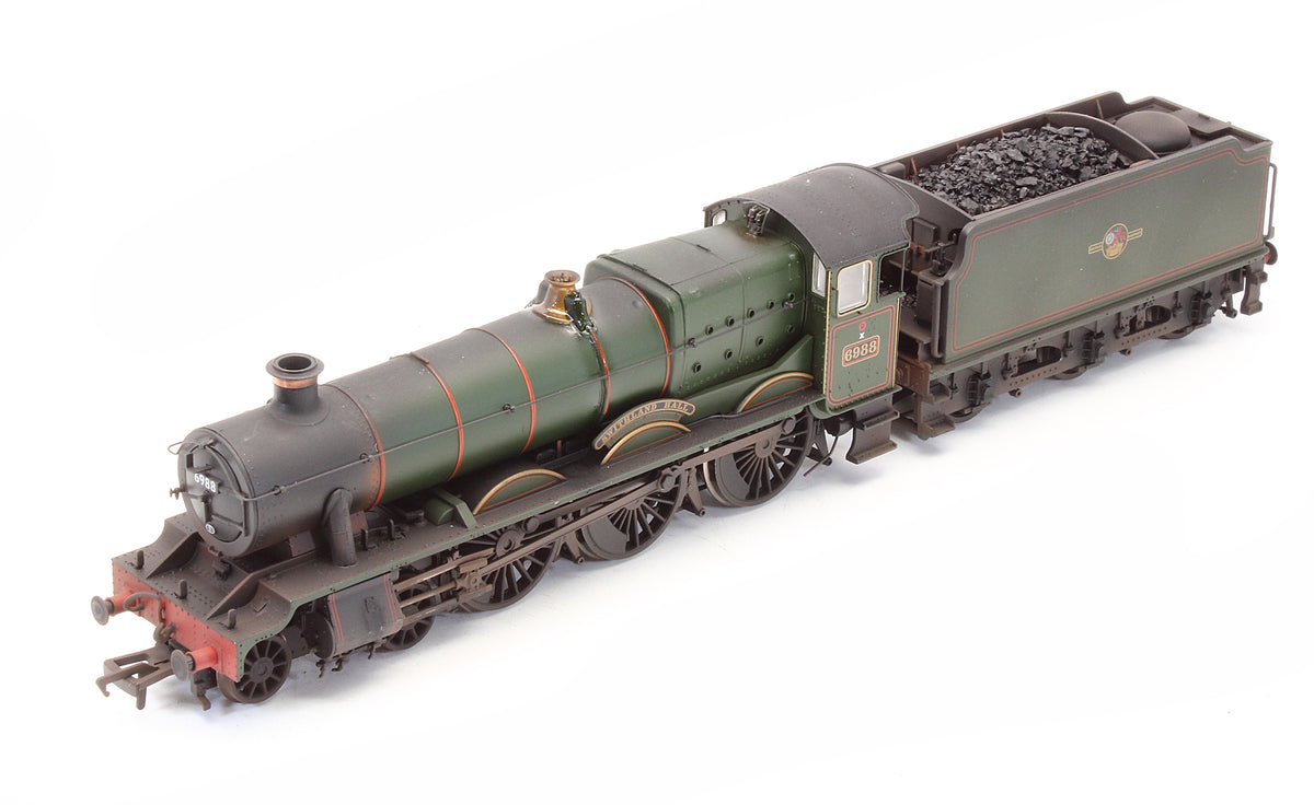 31-780 Pre-Owned Modified Hall Class 6988 BR Green Late Crest 'Swithland Hall' Steam Locomotive - Custom Weathered