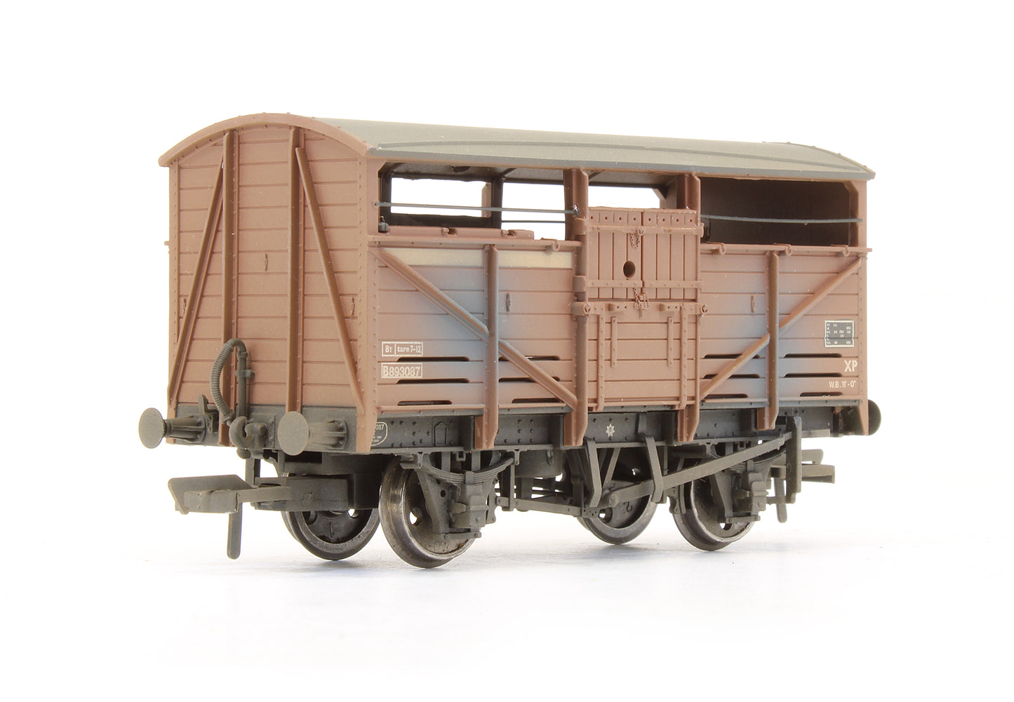 Pre-Owned Set Of 3 BR Bauxite 8 Ton Cattle Wagons - Weathered