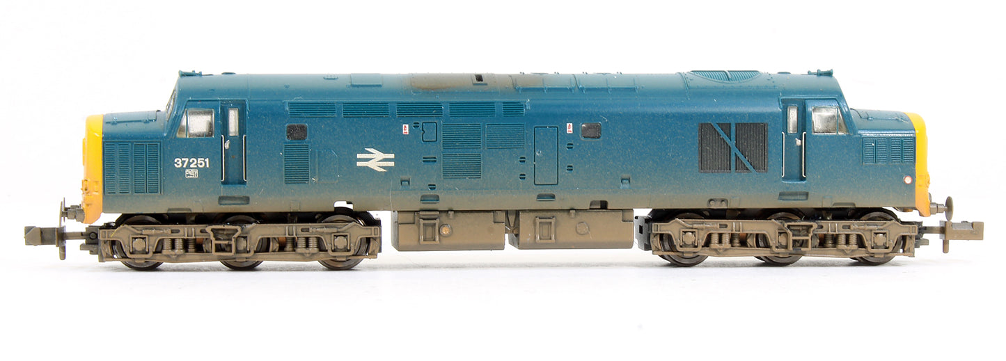 Pre-Owned Class 37/0 37251 BR Blue Diesel Locomotive (Weathered)