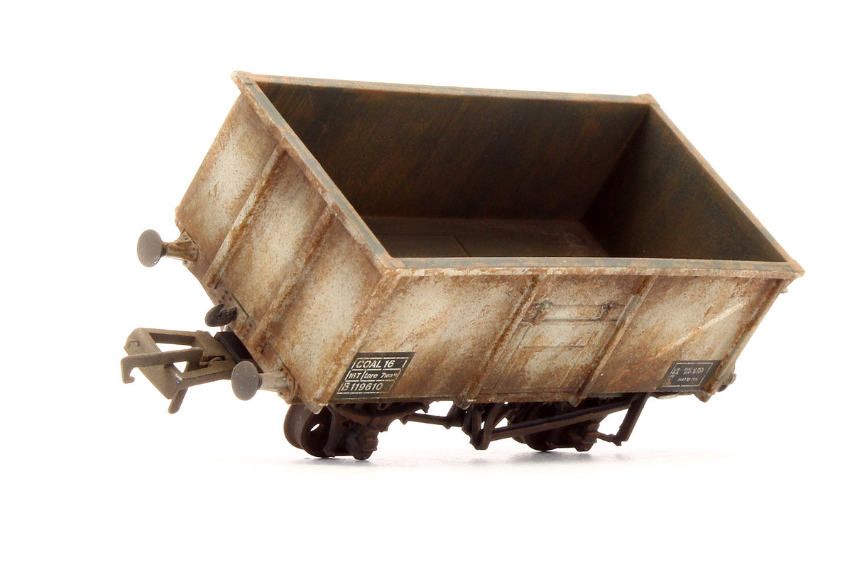 37-250H Pre-Owned 16T Steel Mineral Wagon BR Light Grey 'B 119610' - Custom Weathered