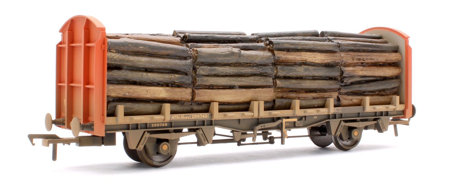 Pre-Owned 38-300A OTA Timber Carrier Wagon Railfreight With Lumber Load - Weathered