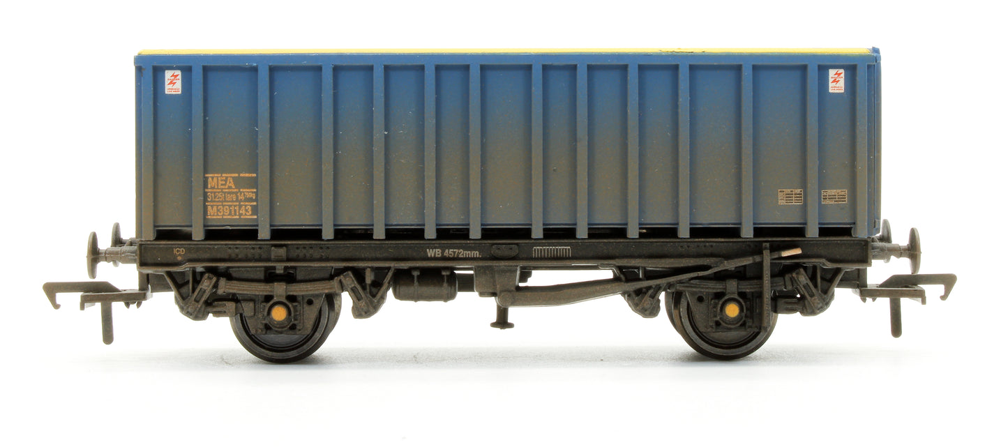 Pre-Owned 33-378A 45 Tonne Box Body Mineral Wagon Blue / Yellow - Weathered