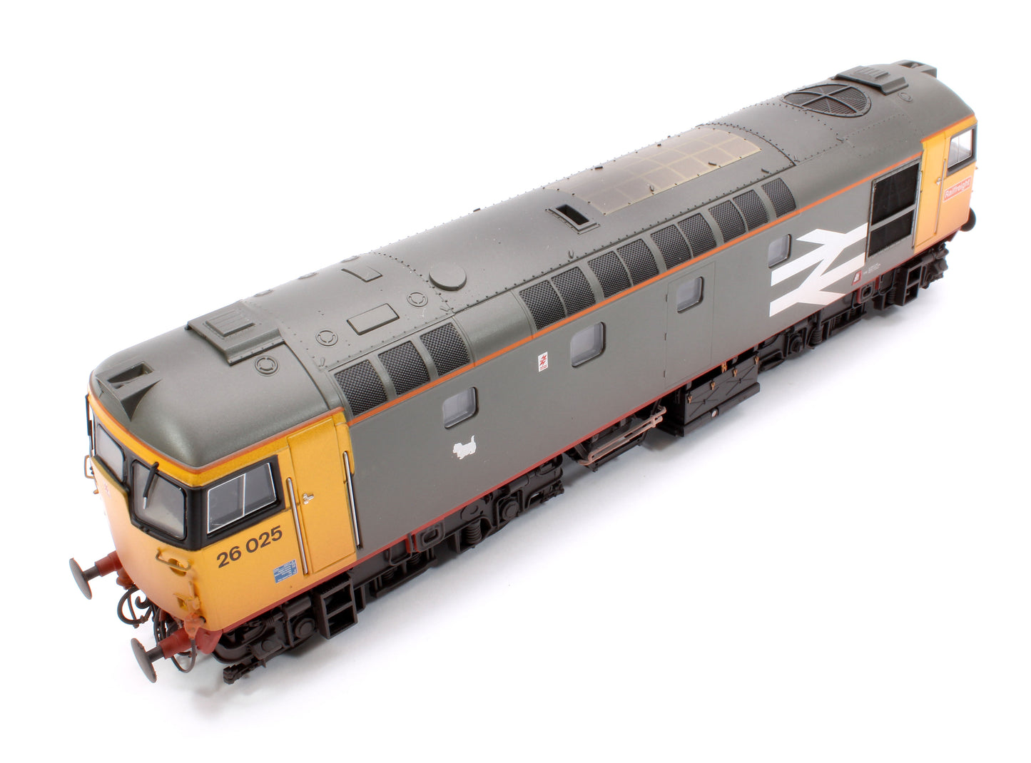 Class 26 Railfreight Red Stripe 26025 (tatty with Eastfield Terrier) Diesel Locomotive