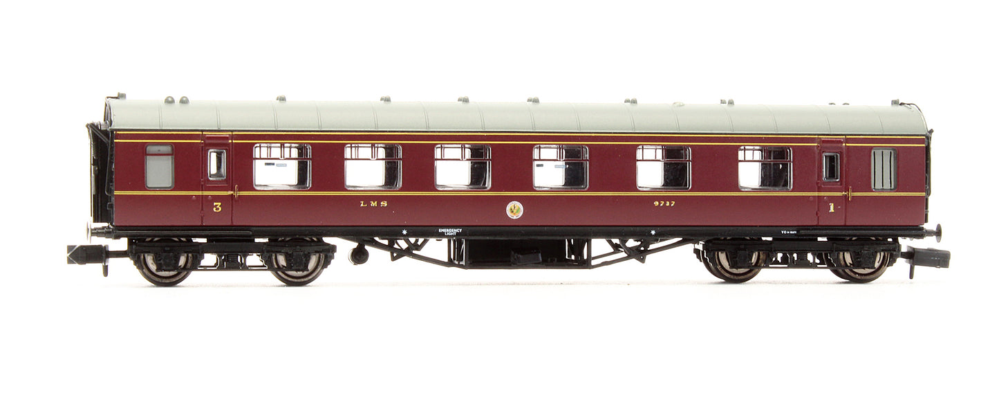 Pre-Owned 374-850B Stanier Composite Coach LMS Crimson Lake '9737'