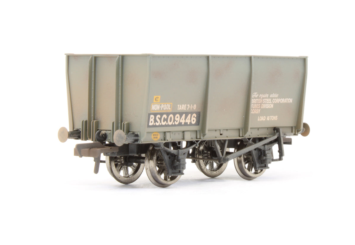 Pre-Owned 16 Ton Slope Side Steel Tippler Wagon Grey 'B.S.C.O.9446' - Weathered