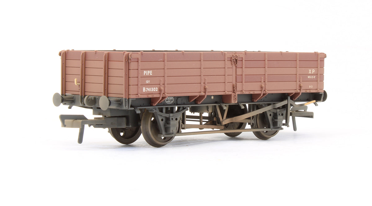 Pre-Owned 12 Ton Pipe Wagon BR Bauxite (Early) 'B741302' - Weathered