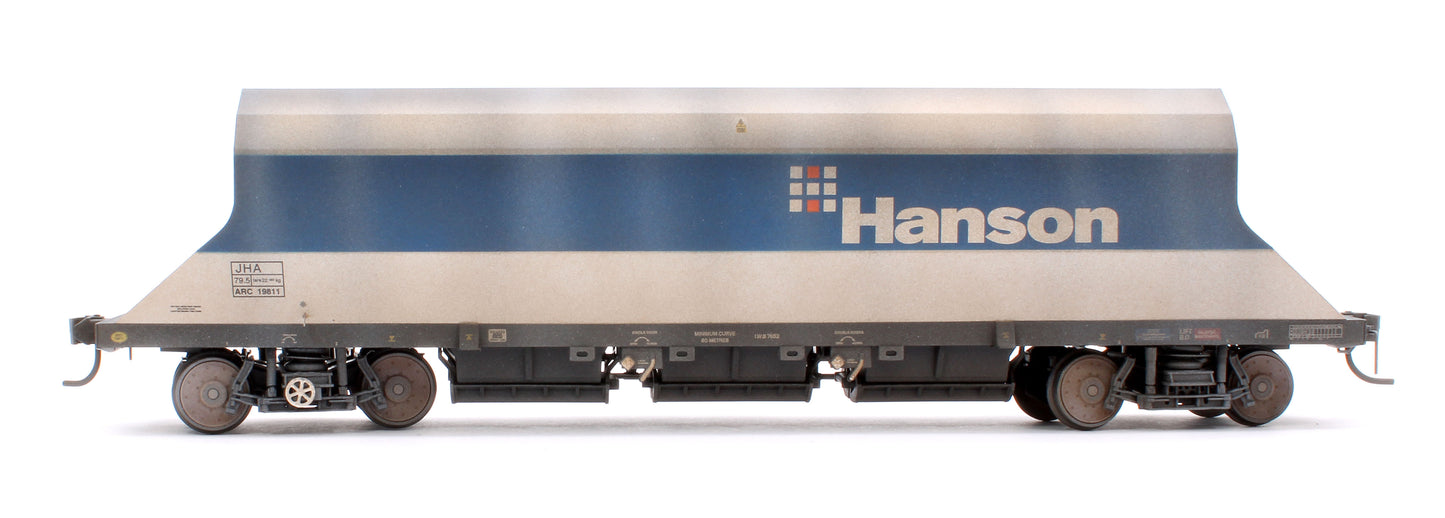 Custom Weathered P & D JHA (middle hopper) Hanson Blue & Grey 19811