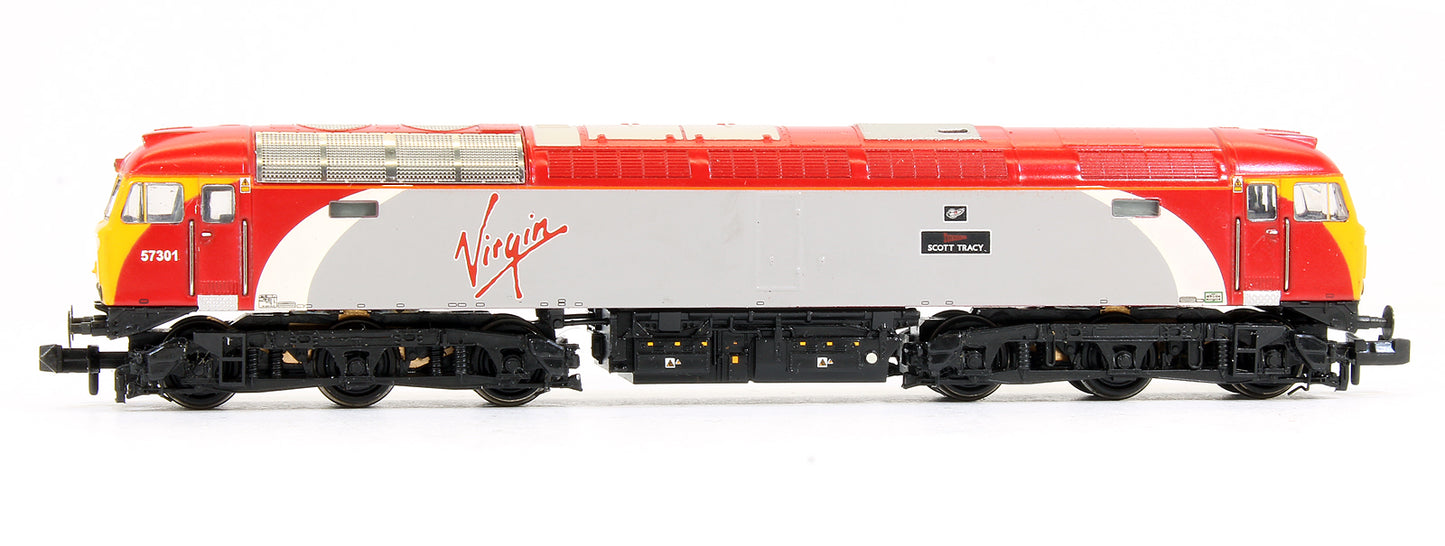 Pre-Owned 371-650 Class 57 301 "Scott Tracy" Virgin Diesel Locomotive