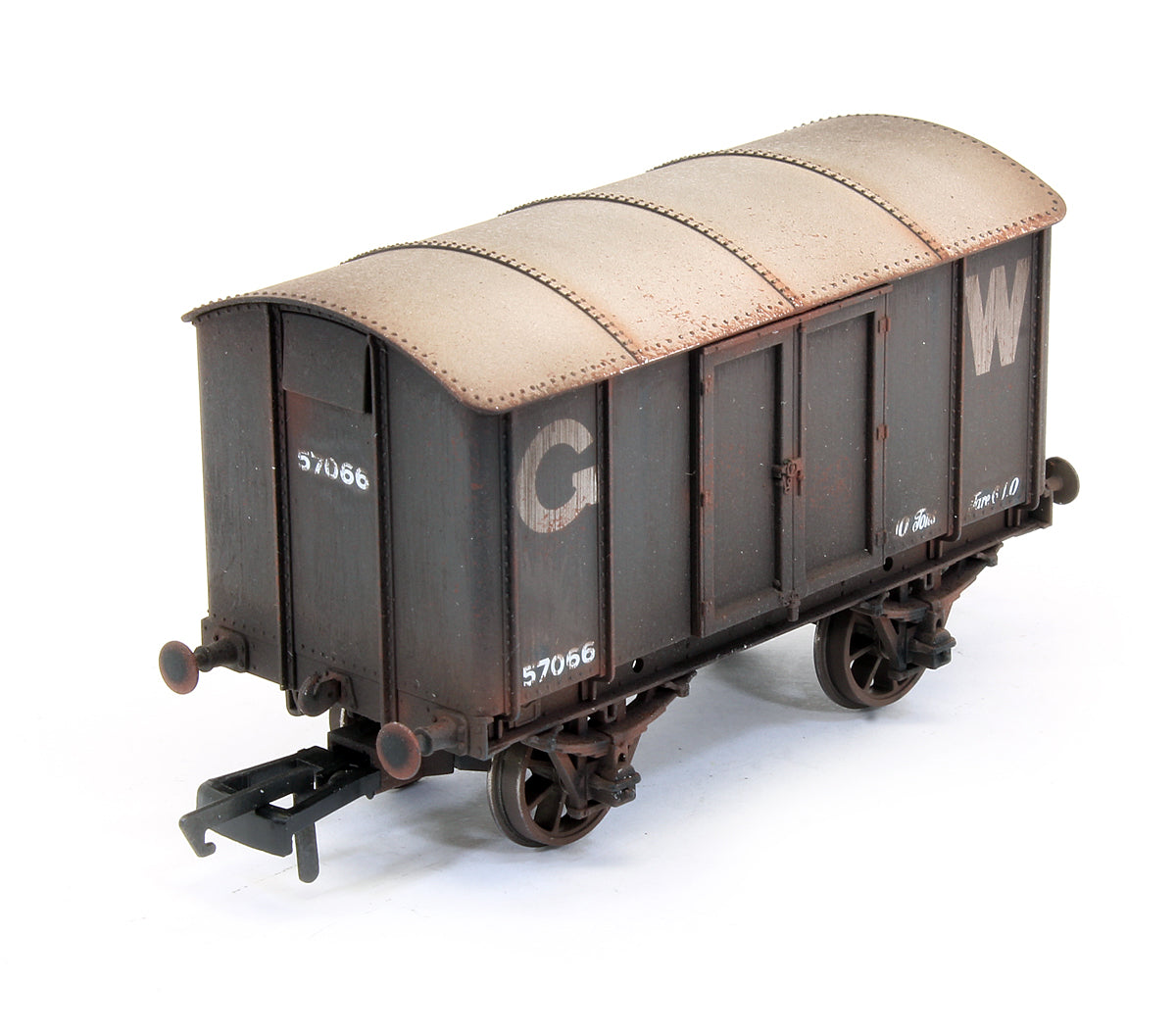 Pre-Owned GWR ‘Iron Mink’ Van No. 57066, GWR grey (25in lettering) - Custom Weathered