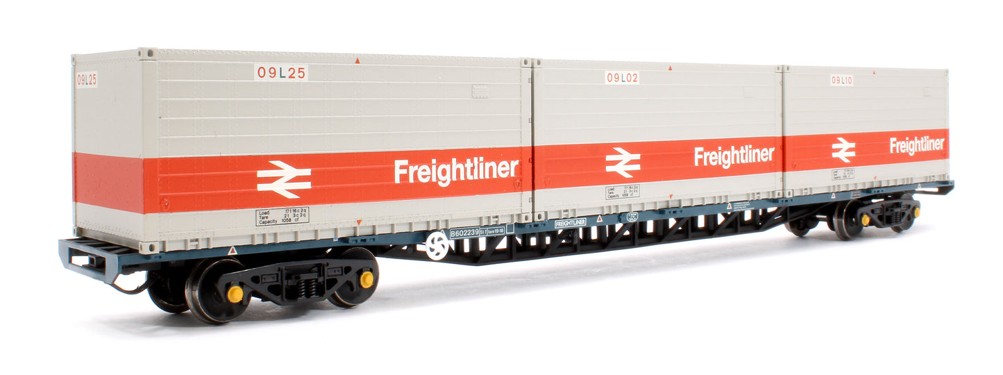 BR FFA Inner Flat BR Blue No.B602239 3 x Type L Freightliner Containers