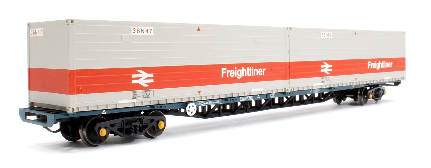 BR FFA Inner Flat BR Blue No.B602244 2 x Type N Freightliner Containers