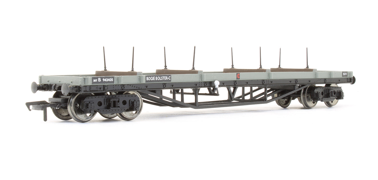 Pre-Owned Bogie Bolster Wagon BR Grey 'B 943405'