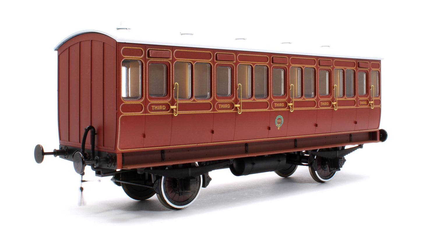 Stroudley 4 Wheel Gas Lit 3rd Lined Brown 992