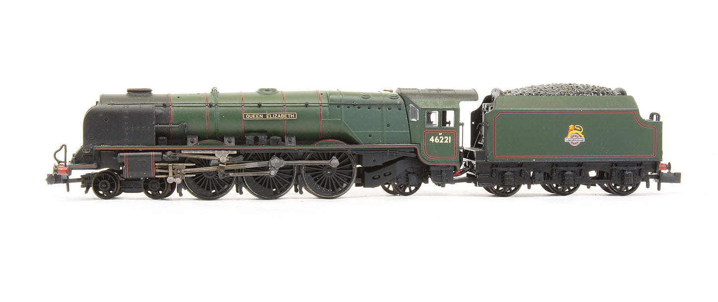 Pre-Owned 372-181A Princess Coronation 46221 'Queen Elizabeth' BR Lined Green Early Crest Steam Locomotive