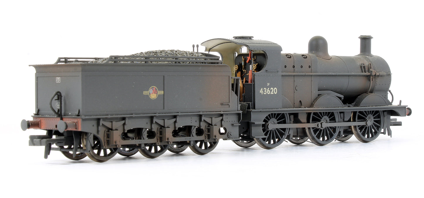 31-628DC Pre-Owned Class 3F 43620 BR Black Late Crest Steam Locomotive (Weathered & DCC Fitted)