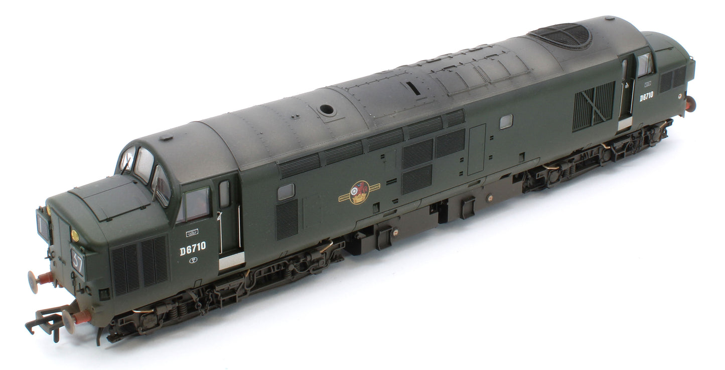 35-302W Bespoke Weathered Class 37/0 Split Headcode D6710 BR Green (Late Crest) Diesel Locomotive