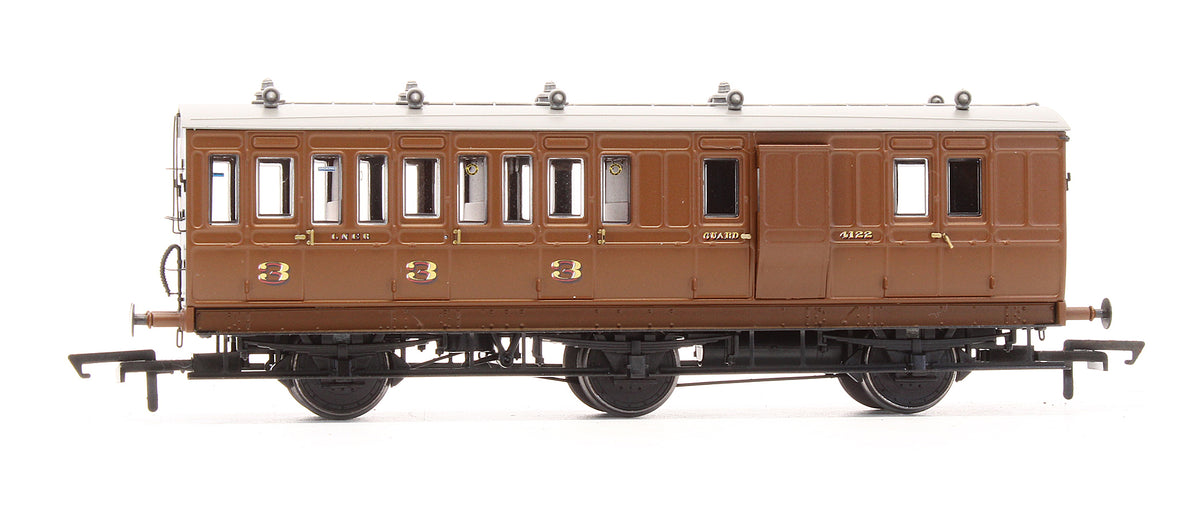 Pre-Owned 6 Wheel Brake 3rd 4122 In LNER Pre-War Brown - With Working Lighting
