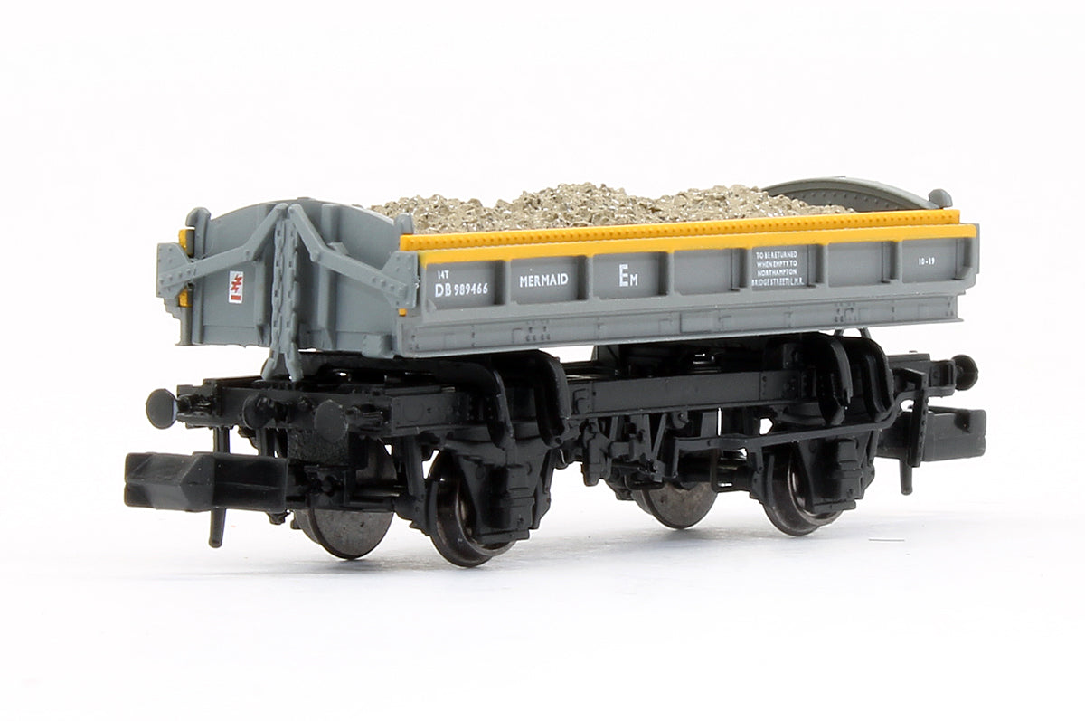 Pre-Owned Mermaid Ballast Tippler Wagon Engineers Grey / Yellow Livery DB989466